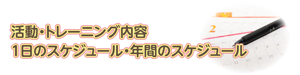 活動・トレーニング内容・1日のスケジュール・年間のスケジュール